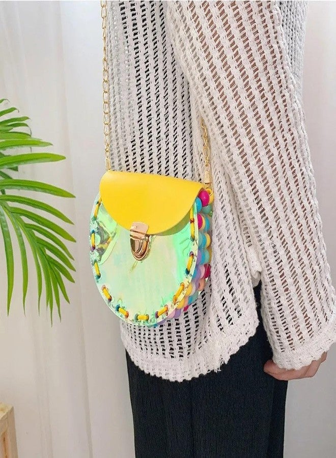 Wrapping Studio حقيبة كتف صغيرة شفافة فاخرة مطرزة بالبوليستر من WRAPPING STUDIO | حقيبة كروس للأطفال (متعددة الألوان-D) - Image 2